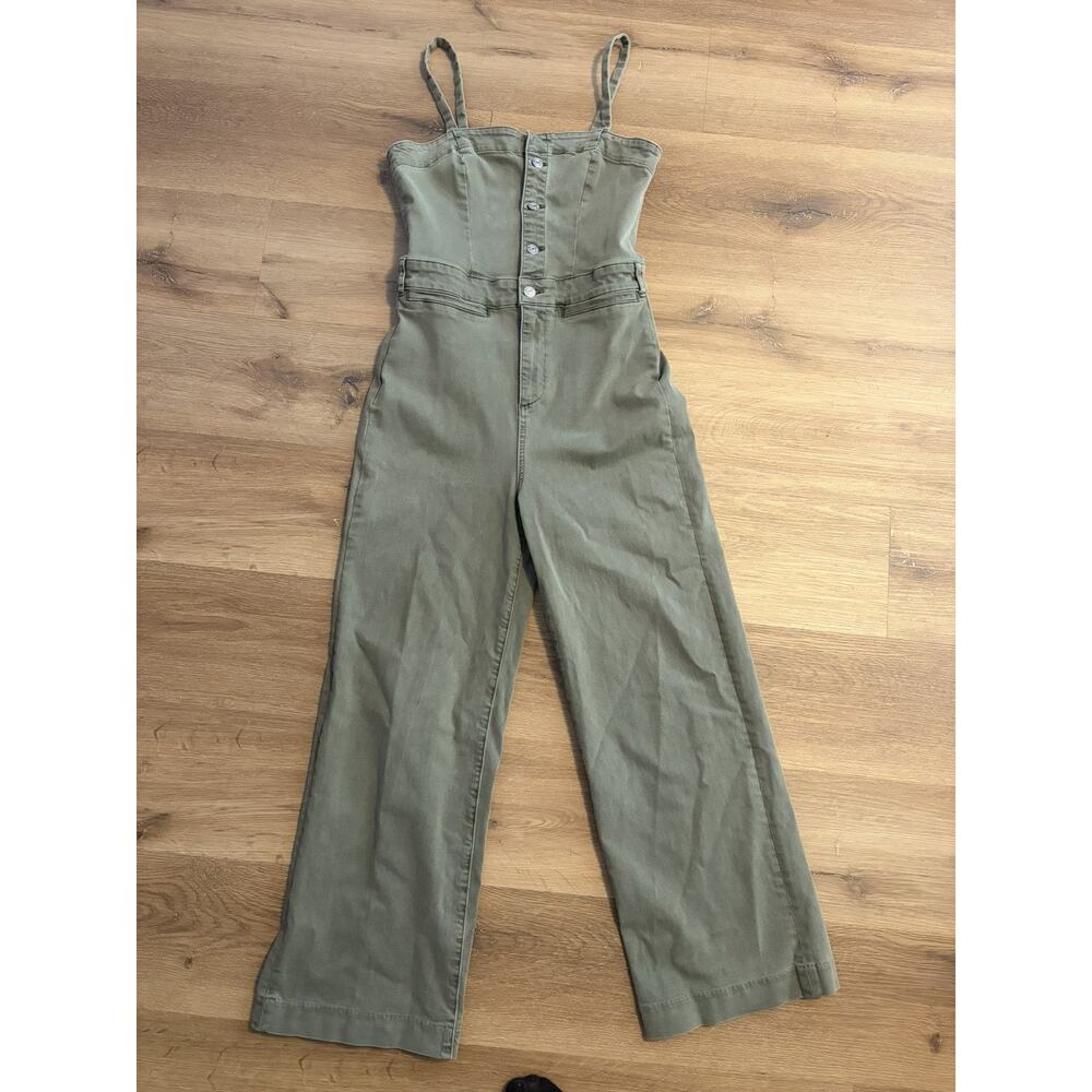 PAIGE Anessa ankle culotte green jumpsuit, sz 27 retail $299!